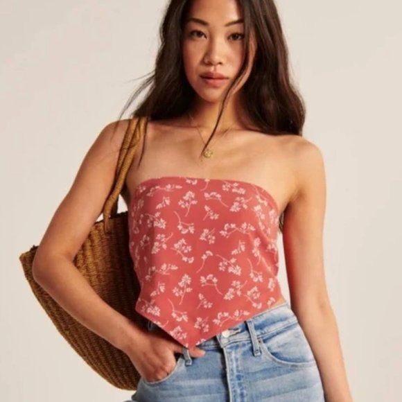 ABERCROMBIE & FITCH - XS - Bandana Top - BLUE - Picture 1 of 5